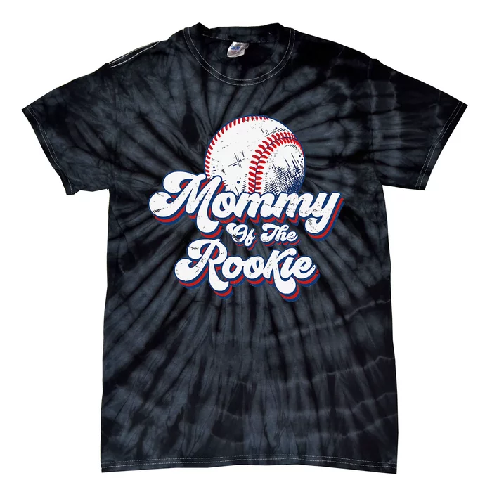 Mommy of Rookie 1st Birthday Baseball Theme Matching Party Tie-Dye T-Shirt