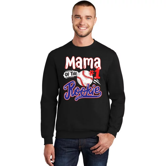 Mama Of Rookie 1st Baseball Birthday Party Theme Matching Sweatshirt