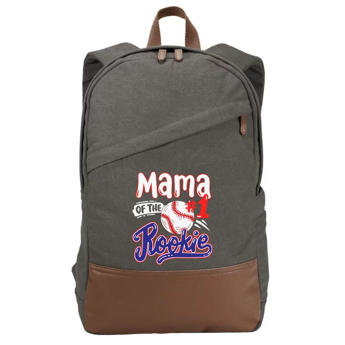 Mama Of Rookie 1st Baseball Birthday Party Theme Matching Cotton Canvas Backpack