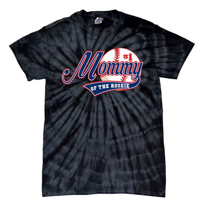 Mommy Of Rookie 1st Birthday Baseball Theme Matching Party Tie-Dye T-Shirt