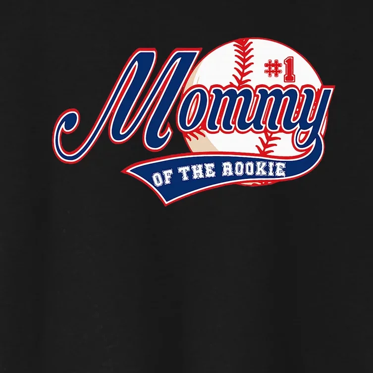 Mommy Of Rookie 1st Birthday Baseball Theme Matching Party Women's Crop Top Tee