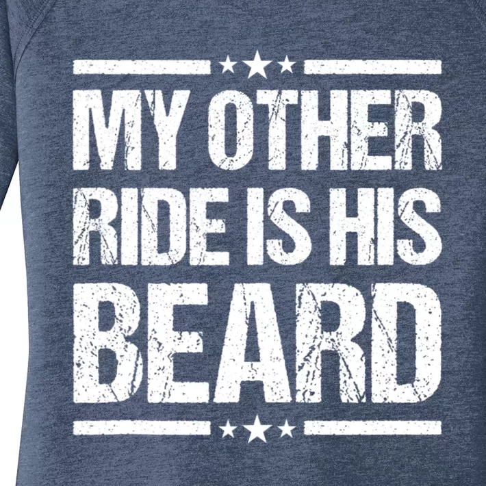 My Other Ride Is His Beard Funny Motorcycle Women's Perfect Tri Tunic Long Sleeve Shirt