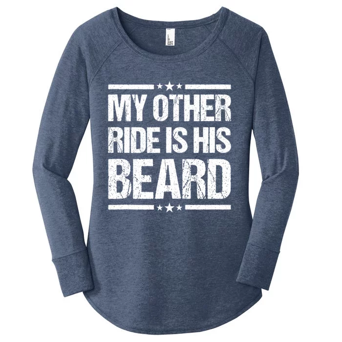 My Other Ride Is His Beard Funny Motorcycle Women's Perfect Tri Tunic Long Sleeve Shirt