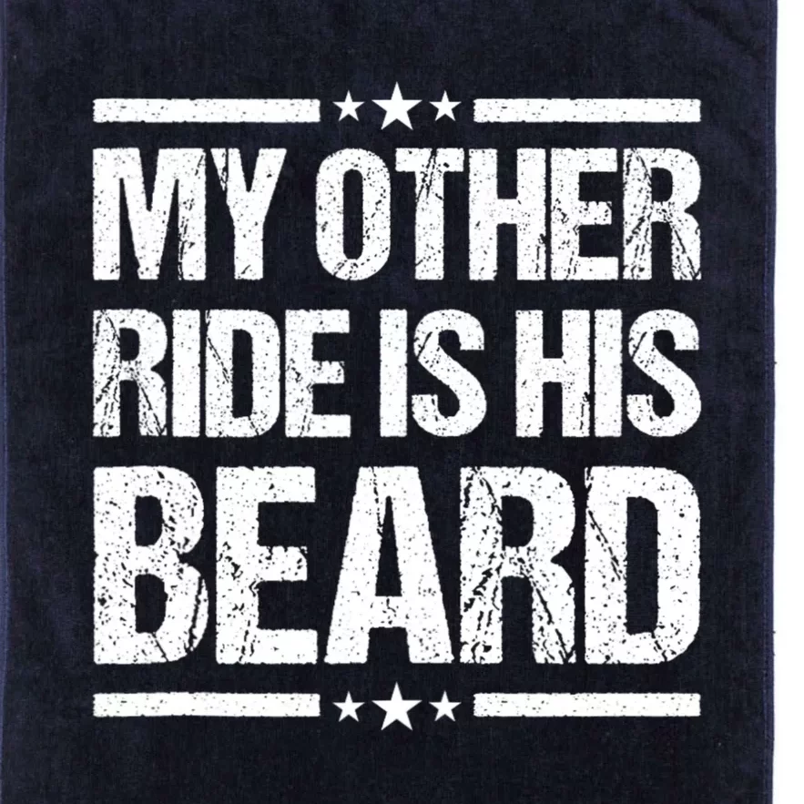 My Other Ride Is His Beard Funny Motorcycle Platinum Collection Golf Towel