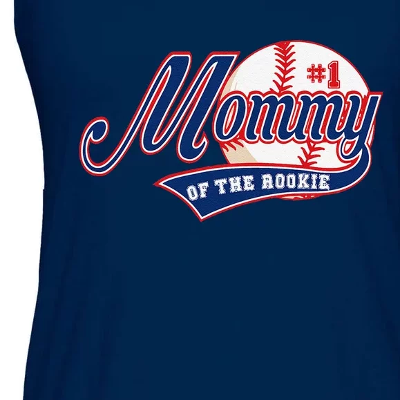 Mommy Of Rookie 1st Birthday Baseball Theme Matching Party Ladies Essential Flowy Tank