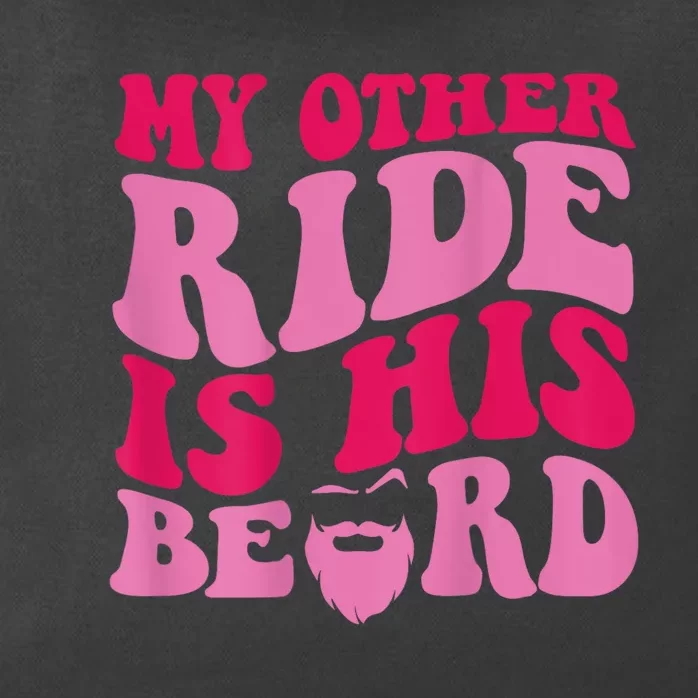 My Other Ride Is His Beard Retro Groovy Zip Tote Bag