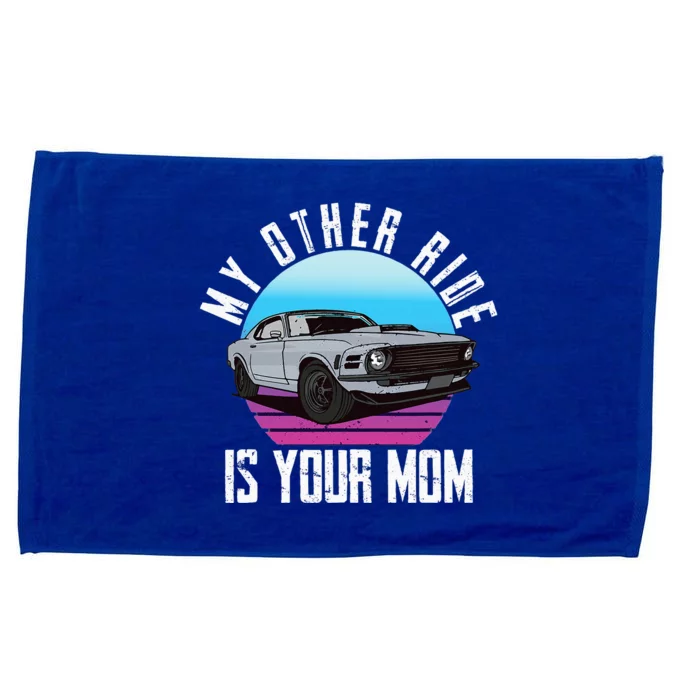 My Other Ride Is Your Mom Funny Retro Muscle Car Microfiber Hand Towel