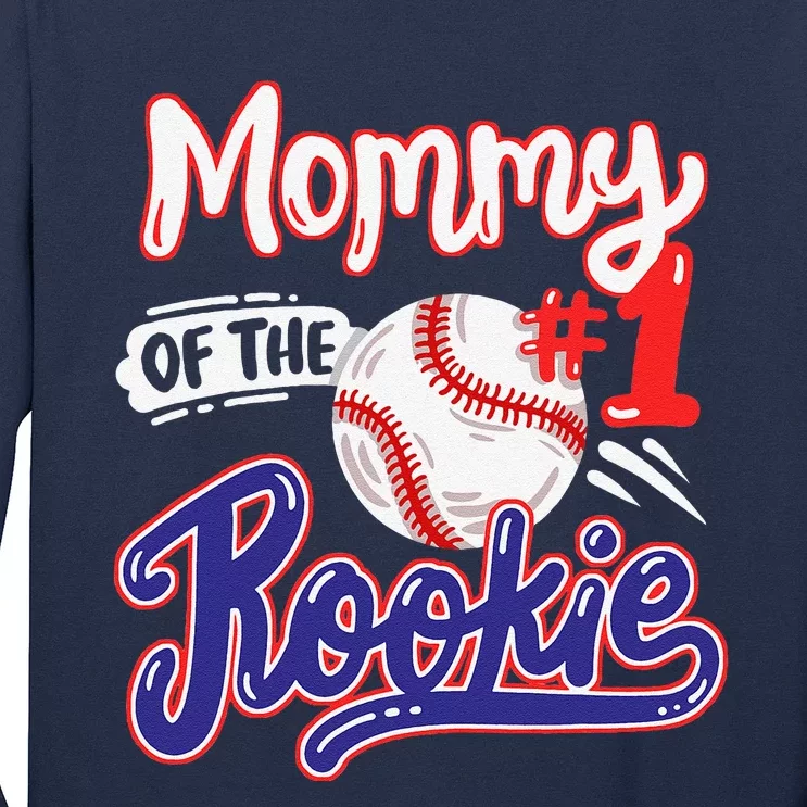 Mommy Of Rookie 1st Baseball Birthday Party Theme Matching Long Sleeve Shirt