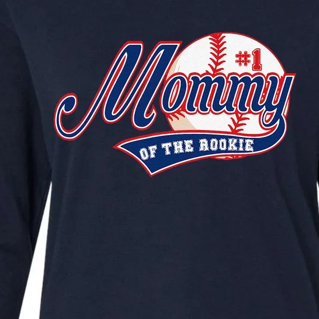 Mommy Of Rookie 1st Birthday Baseball Theme Matching Party Womens Cotton Relaxed Long Sleeve T-Shirt