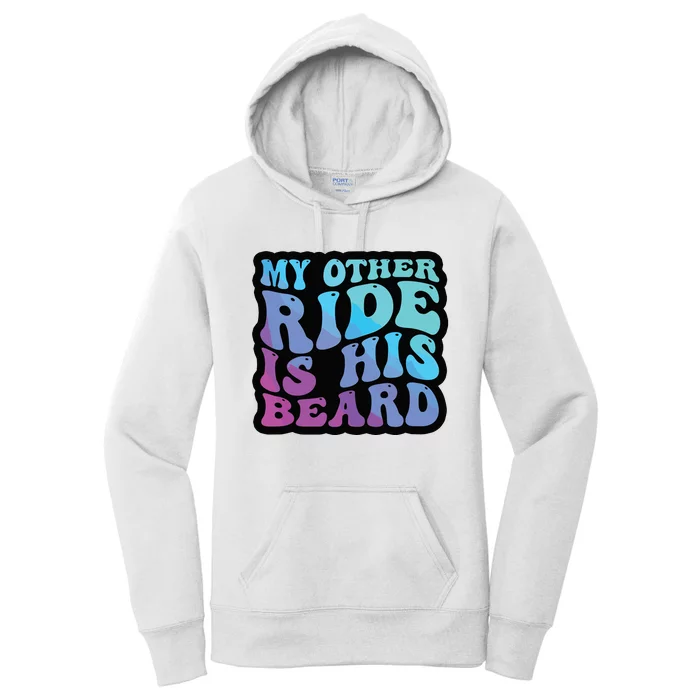 My Other Ride Is His Beard Colorful Groovy Tank Top Women's Pullover Hoodie