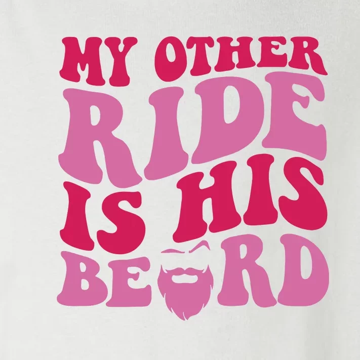 My Other Ride Is His Beard Retro Groovy On Back Toddler Long Sleeve Shirt