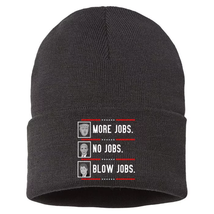 More Jobs No Jobs Blow Jobs Pro Trump Sustainable Knit Beanie