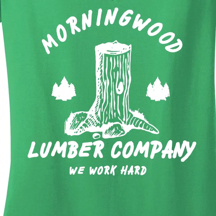 Morningwood Lumber Company We Work Hard Women's V-Neck T-Shirt