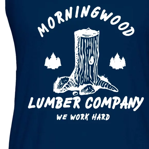 Morningwood Lumber Company We Work Hard Ladies Essential Flowy Tank