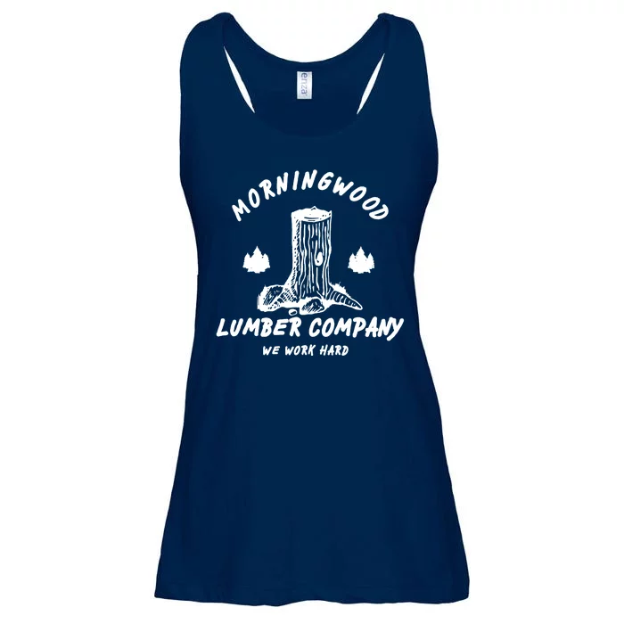 Morningwood Lumber Company We Work Hard Ladies Essential Flowy Tank