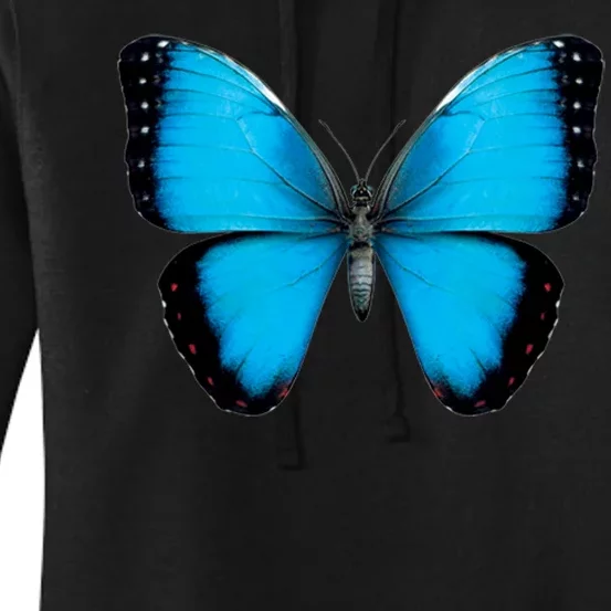 Morpho Butterfly Close Up 3D Women's Pullover Hoodie