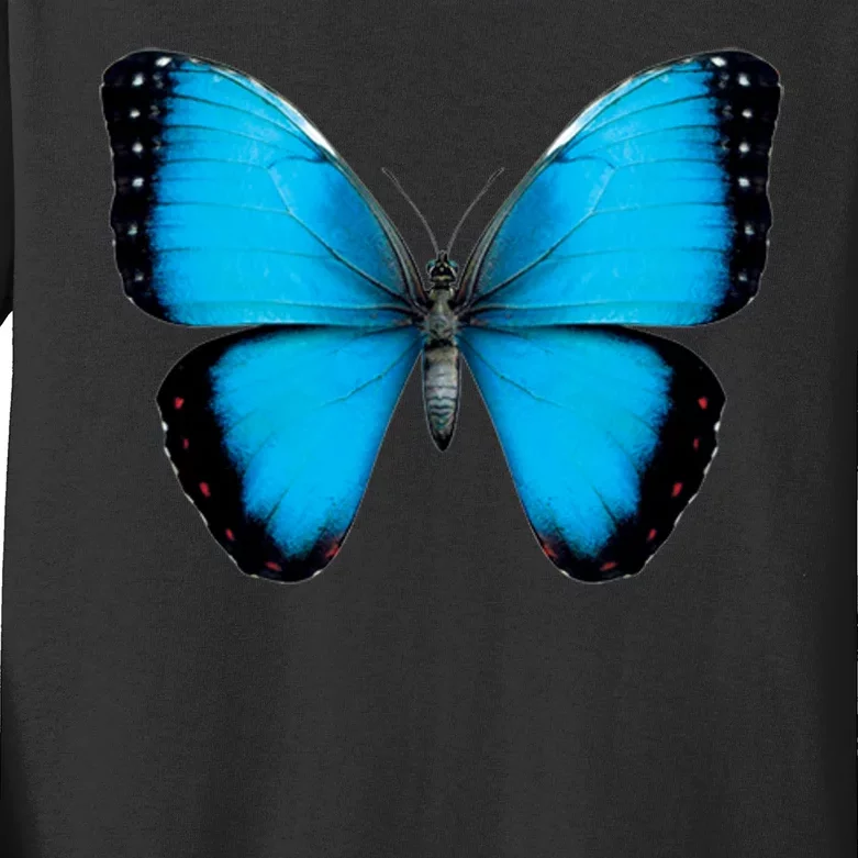 Morpho Butterfly Close Up 3D Kids Long Sleeve Shirt