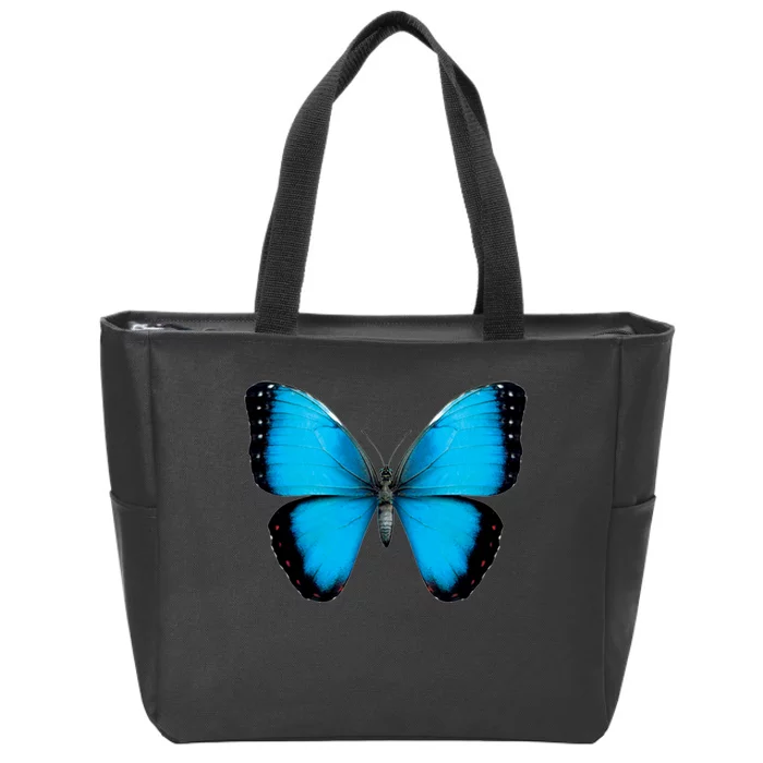 Morpho Butterfly Close Up 3D Zip Tote Bag