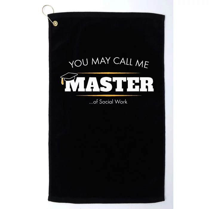 Master Of Social Work Funny Graduation Gift 2019 Platinum Collection Golf Towel