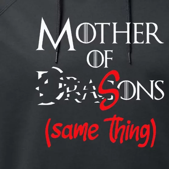 Mother Of Sons Funny Dragon Mother Mom Performance Fleece Hoodie