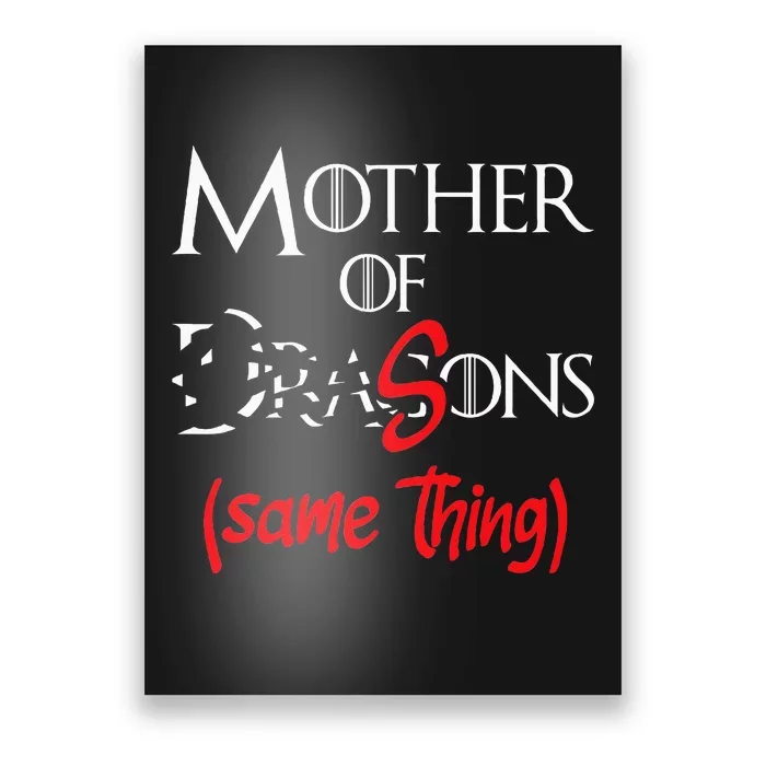 Mother Of Sons Funny Dragon Mother Mom Poster