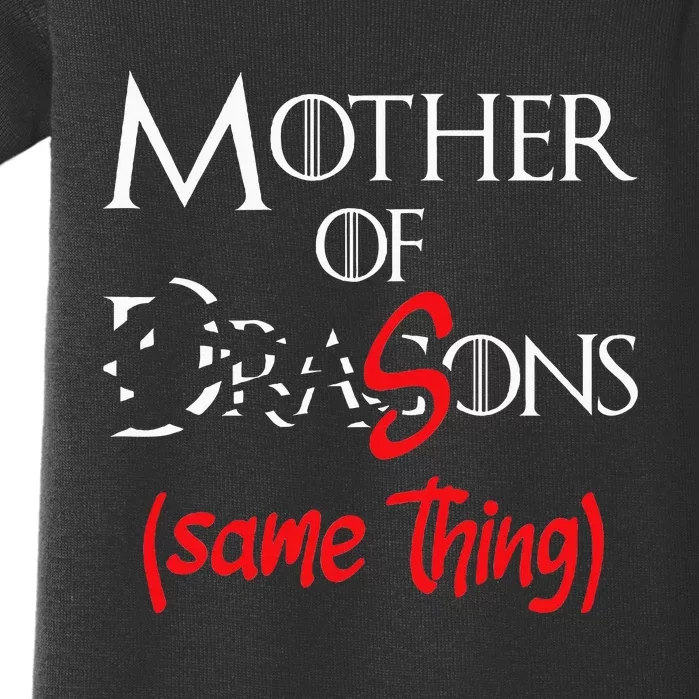 Mother Of Sons Funny Dragon Mother Mom Baby Bodysuit