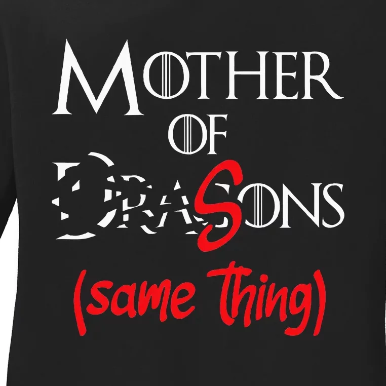 Mother Of Sons Funny Dragon Mother Mom Ladies Long Sleeve Shirt