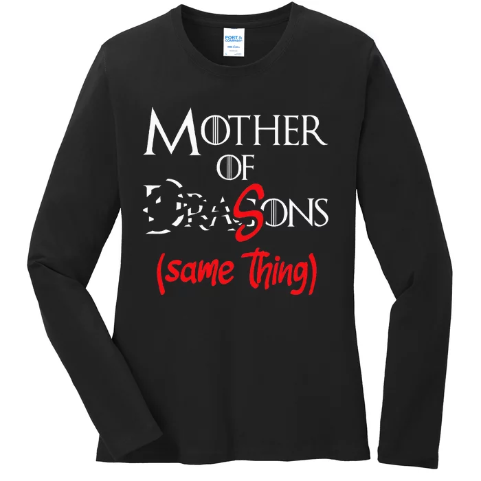 Mother Of Sons Funny Dragon Mother Mom Ladies Long Sleeve Shirt