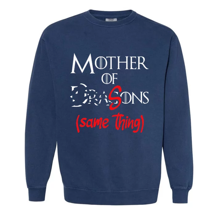 Mother Of Sons Funny Dragon Mother Mom Garment-Dyed Sweatshirt