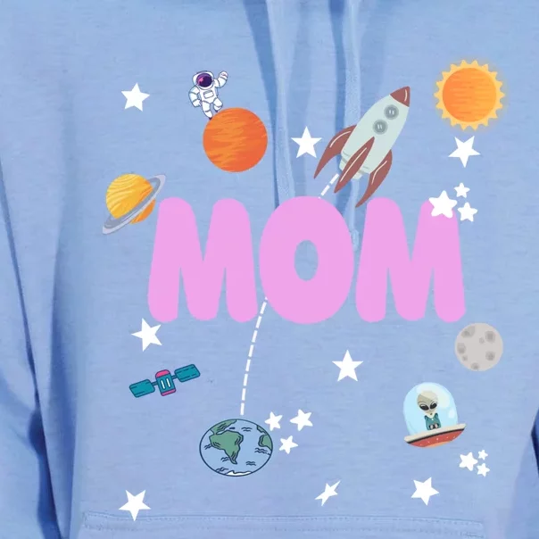 Mom Outer Space Birthday Party Planets Stars Spaceship Ufo Cool Gift Unisex Surf Hoodie