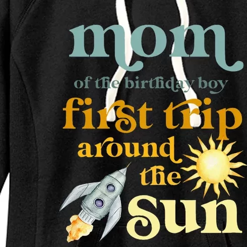 Mom Outer Space 1st Birthday First Trip Around The Sun Baby Women's Fleece Hoodie