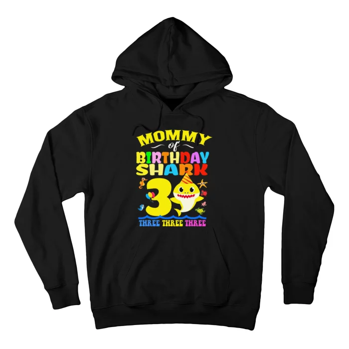 Mommy Of Shark Birthday 3rd Matching Party For Family Hoodie