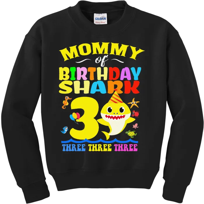 Mommy Of Shark Birthday 3rd Matching Party For Family Kids Sweatshirt