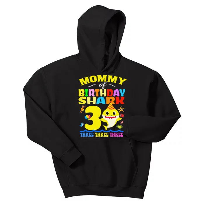 Mommy Of Shark Birthday 3rd Matching Party For Family Kids Hoodie