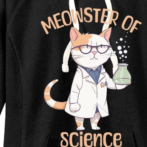 Meowster of Science Funny Lab Cat Laboratory Chemistry Women's Fleece Hoodie