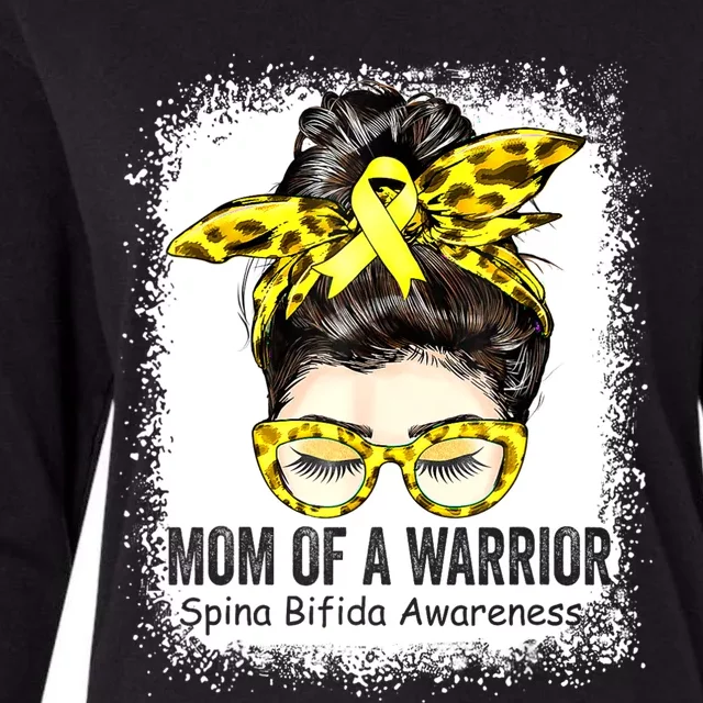 Mom Of Spina Bifida Warrior Messy Bun Hair Womens Cotton Relaxed Long Sleeve T-Shirt