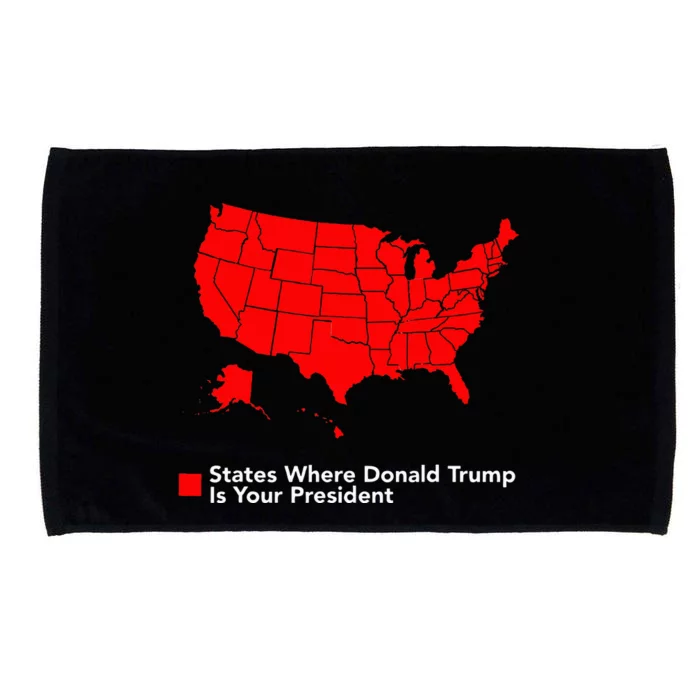 Map of States Where Trump is your President Funny Political Microfiber Hand Towel