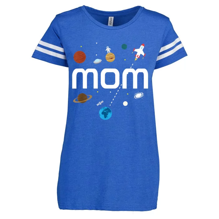 Mom Outer Space Birthday Party Gift Enza Ladies Jersey Football T-Shirt