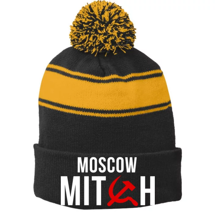 Moscow Mitch Stripe Pom Pom Beanie