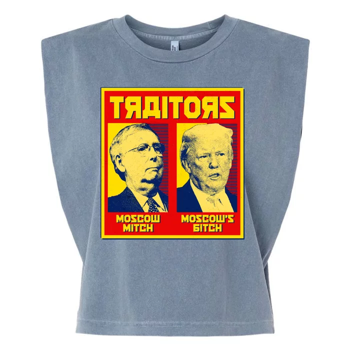 Moscow Mitch Moscow's Bitch Mitch Trump Traitors Garment-Dyed Women's Muscle Tee