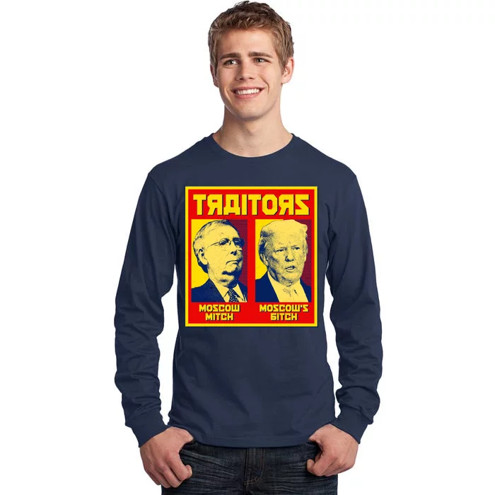 Moscow Mitch Moscow's Bitch Mitch Trump Traitors Tall Long Sleeve T-Shirt