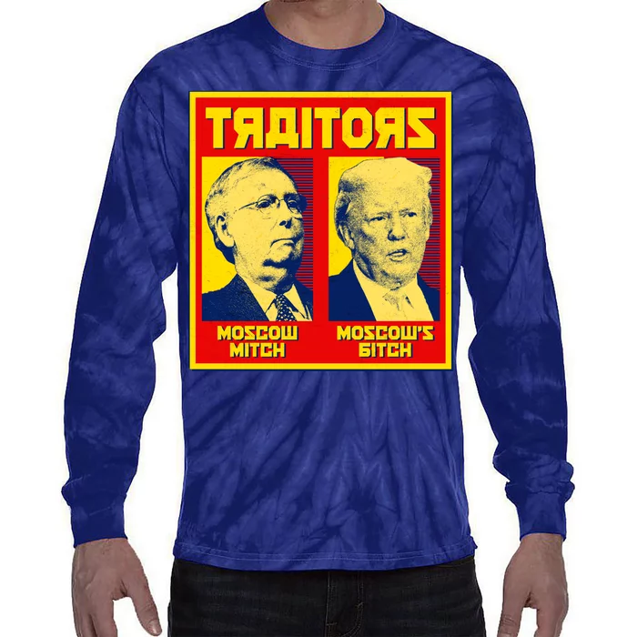 Moscow Mitch Moscow's Bitch Mitch Trump Traitors Tie-Dye Long Sleeve Shirt