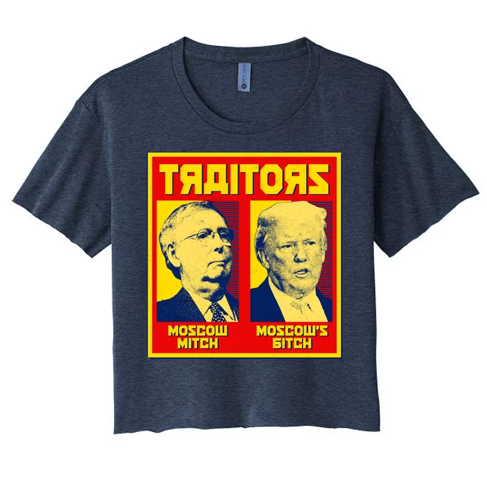 Moscow Mitch Moscow's Bitch Mitch Trump Traitors Women's Crop Top Tee