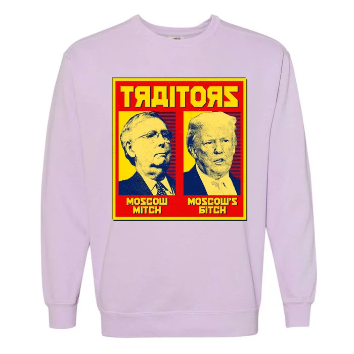 Moscow Mitch Moscow's Bitch Mitch Trump Traitors Garment-Dyed Sweatshirt