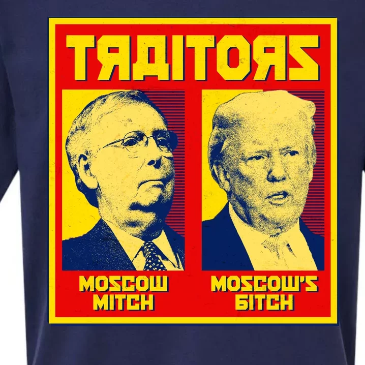 Moscow Mitch Moscow's Bitch Mitch Trump Traitors Sueded Cloud Jersey T-Shirt