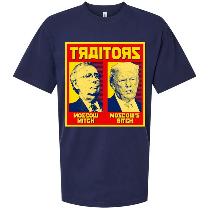 Moscow Mitch Moscow's Bitch Mitch Trump Traitors Sueded Cloud Jersey T-Shirt