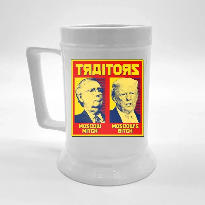 Moscow Mitch Moscow's Bitch Mitch Trump Traitors Front & Back Beer Stein