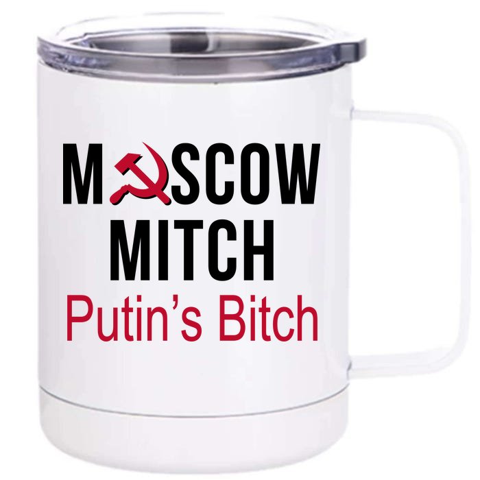 Moscow Mitch Putin's Bitch Front & Back 12oz Stainless Steel Tumbler Cup