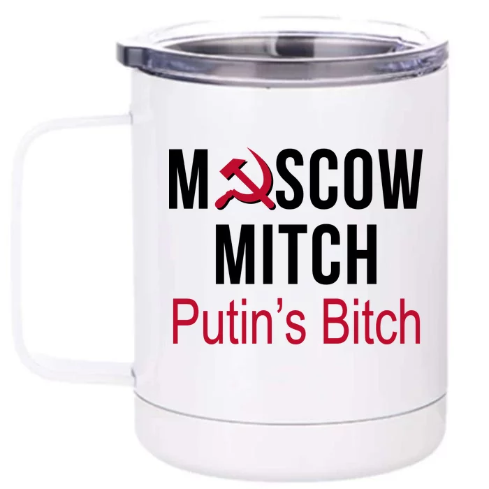 Moscow Mitch Putin's Bitch Front & Back 12oz Stainless Steel Tumbler Cup