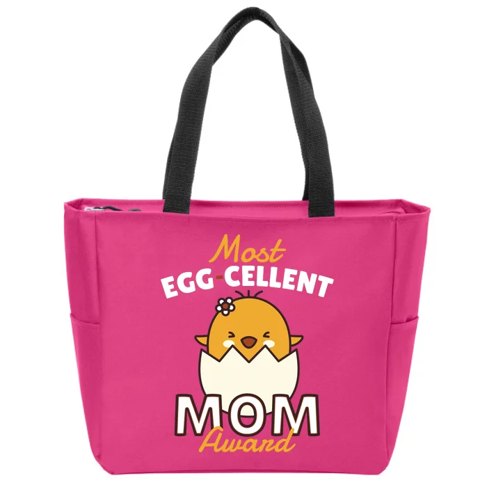 Most Eggcellent Mom Award Zip Tote Bag